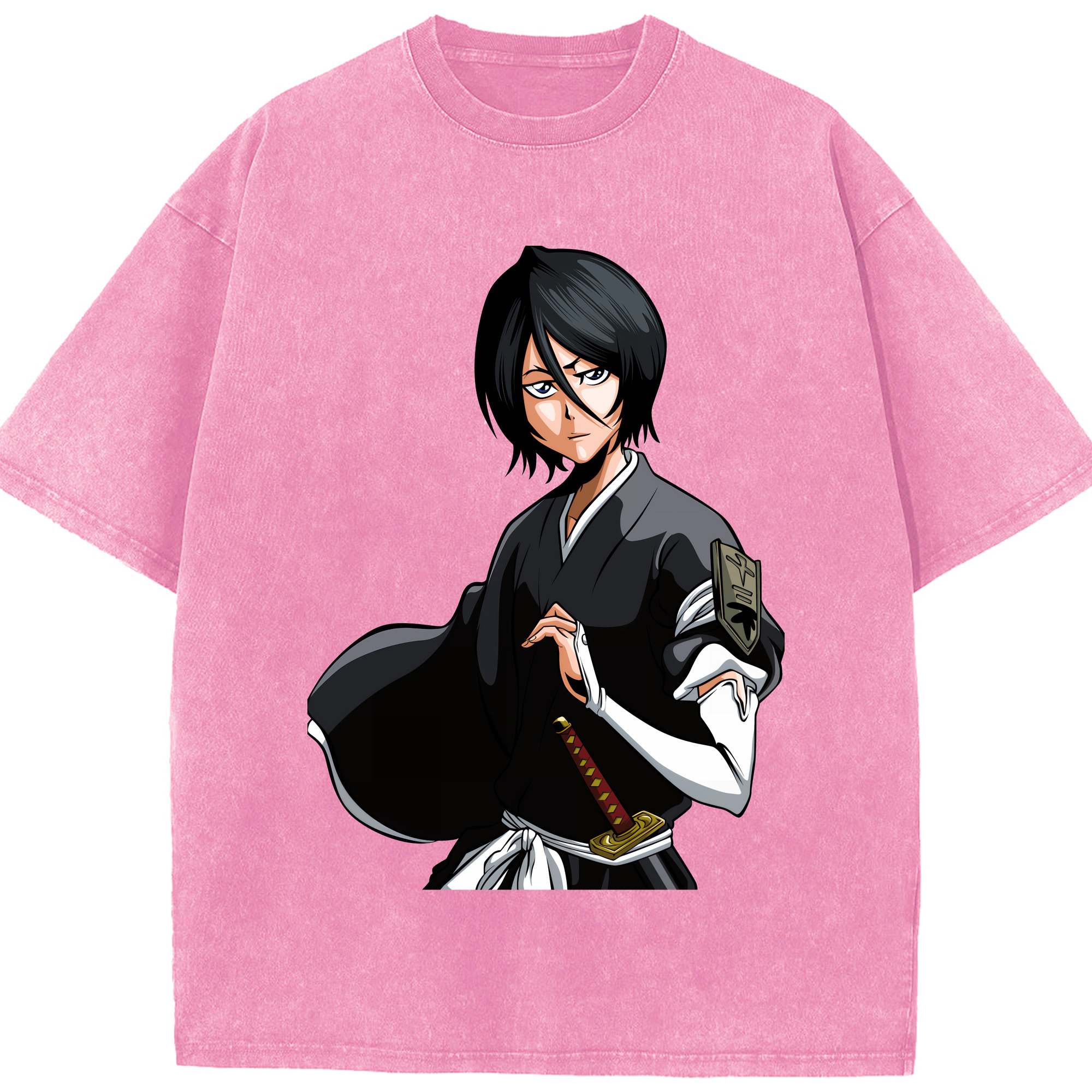 （画像用） ブリーチ 朽木ルキア BLEACH Kuchiki Rukia 綿100% ヴィンテージ風 半袖Tシャツ（フロントプリント）